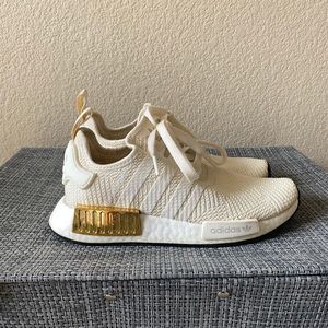 Adidas NMD R1 Off White Gold Metallic Running Casual Shoes